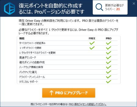 復元ポイントを手動で作成する Driver Easy